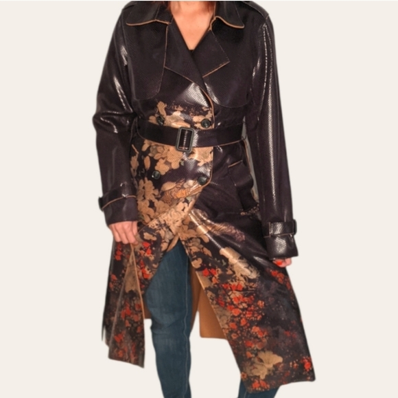 Paparazzi by Biz Snake Embossed Trench Coat, Japanese Print - Picture 2 of 16